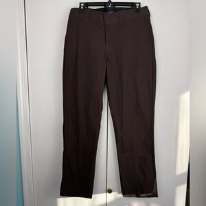Dickies Flex Mens 32x30 Brown Straight Leg Work Pants Twill Chino Trouser